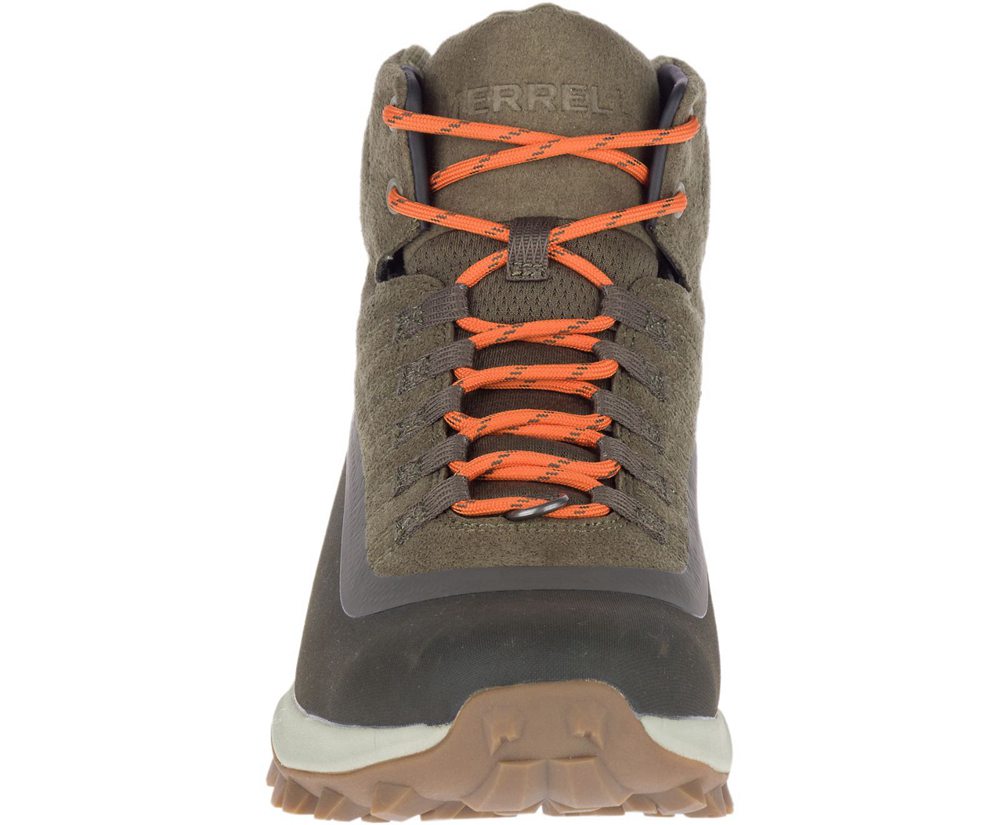 Merrell Boots Olive - Thermo Snowdrift Mid Shell Waterproof - Mens 62NBCFXLD